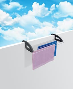 Tomado - Droogrek Click - 3 meter drooglengte - Ophangen aan radiator, deur, douchewand of balkon - Breedte en lengte aan te passen - Zwart & zilvergrijs — thumbnail 5
