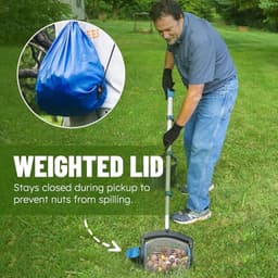 Notenverzamelaar - Walnootkiezer - Snel oogsten - Direct dumpen - 1 gallon capaciteit - Zilver — thumbnail 2
