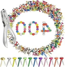 401 Stuks Mini Kleurige Patroon Clips voor Scrapbooking en Creatieve Projecten - 8 x 17mm Ronde Hoofd Clips voor School en Kantoor — thumbnail 1