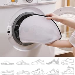 Waszak voor Schoenen en Delicate Kleding, Anti-Deformatie, Mesh Tas met Rits (2 Stuks) voor Veilig Wassen — thumbnail 3