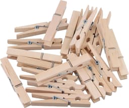 Houten Wasknijpers - Kleine Klemmen - Knutselen en Organiseren - Glad en Braamvrij - 300 Stuks 72 cm - Natuurlijk Hout — thumbnail 4