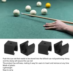 Pool Stick Clips - Biljart Keu Clips - Keu Organiseren - Lichtgewicht Plastic - 20 stuks - Zwart — thumbnail 2
