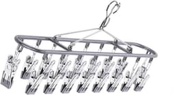 Waslijn met Clips - Kledingdroger Sokkenhouder - Kleding Drogen - Roestvrij Staal - 50 cm - Zilverkleurig — thumbnail 1