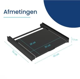 DYNA® Tussenstuk Wasmachine Droger - Stapelkit - Tussenstuk Wasmachine en Droger - Tussenstuk Wasmachine Droger Zwart - Tussenstuk Wasmachine Droger Aeg - Zwart - 54cm x 60cm x 8cm — thumbnail 5
