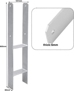 Paalanker set - Grondanker H-anker - Omheining bouwen - Stabiele constructie - 8 stuks - Zwart — thumbnail 5
