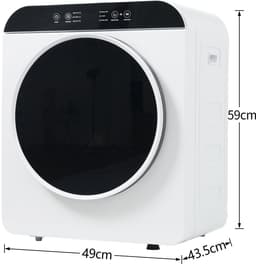 Re-purelife® wasdroger compact met 6 programma's - droogtrommel van ABS met UV- en hoge temperatuursterilisatie - wanddroger met timer en kinderslot - modern wit 49,5 × 42 × 59,5 cm — thumbnail 4