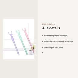 Dailygoods- Kledingvork Telescopisch - Ruimtebesparend - Lichtgewicht - Stevige Kledingsteun - U-vormige Kop - Plastic Materiaal - Kledinghanger — thumbnail 5