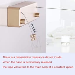 Airer Opvouwbare stoffen drooglijn Waslijn Intrekbare rol Airer Wandgemonteerde Kleerhangers Racks Droger Hangstang Stalen kernwaslijn Waslijn Wasdroger Ruimtebesparend (Kleur: Zilver) — thumbnail 4