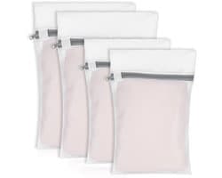 Dailygoods- Waszak 4-delig - Wasnet met Ritssluiting - Klein/Formaat - 30 x 40 cm/20 x 30 cm - Bescherming Gevoelig Wasgoed - Ideaal voor Ondergoed/Sokken