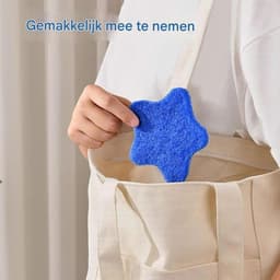 Haarverwijderaar Wasgoed - Wasmachine Lintvanger - Vlekkeloze Was Resultaten - Herbruikbaar Polyurethaan - 3 Stuks - Blauw — thumbnail 2