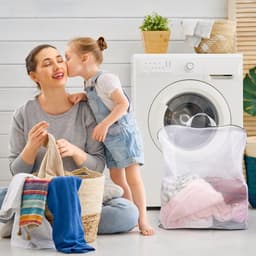 Set van 2 Grote Wasnetten voor Wasmachine en Reizen - Waszak met Handvatten 50 x 60 cm, Ideaal voor Kleding en Ondergoed — thumbnail 3