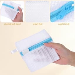 Set van 4 anti-plakkende waszakken voor delicate was, mini mesh waszakken, opvouwbare opbergtas voor waspods en geurige kralen — thumbnail 5