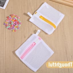 Set van 4 anti-plakkende waszakken voor delicate was, mini mesh waszakken, opvouwbare opbergtas voor waspods en geurige kralen — thumbnail 2