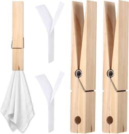 Houten Wasknijpers - Grote Clips - Handdoeken Ophangen - Natuurlijk Hout - 2 stuks 30 cm - Naturel — thumbnail 1