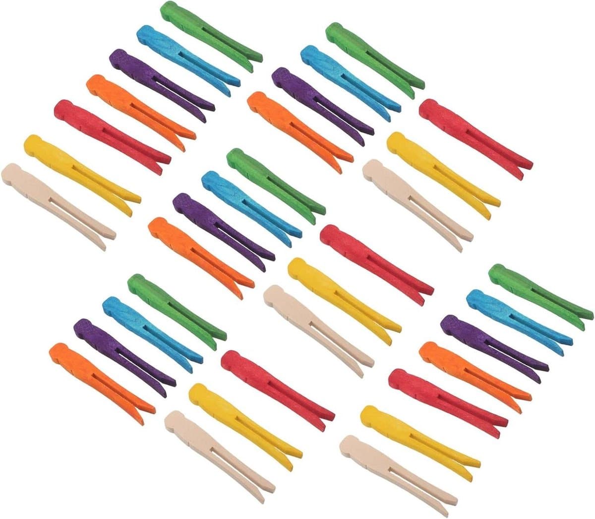 Houten Wasknijpers - Kleine Clips - Knutselen en Ophangen - Stevige Grip Ontwerp - 100 Stuks - Meerkleurig — afbeelding 1