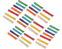 Houten Wasknijpers - Kleine Clips - Knutselen en Ophangen - Stevige Grip Ontwerp - 100 Stuks - Meerkleurig