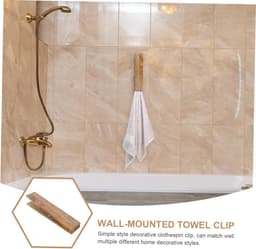 Handdoekenrek 2 stuks - Houten wasknijpers - Decoratieve ophanging - Sterk belastbaar materiaal - 31 cm lengte - Houtkleurig — thumbnail 4