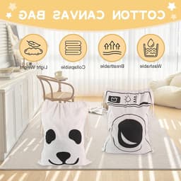 Beige Katoenen Waszakken 46 x 62 cm, 2 Stuks, Opvouwbare en Praktische Grote Capaciteit voor Kleding, Speelgoed en Boeken Opslag — thumbnail 5