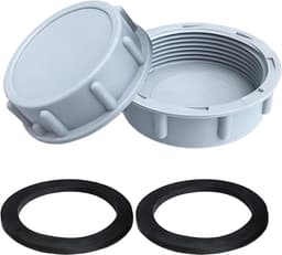 Set van 2 plastic einddoppen met interne schroefdraad en lekvrije afsluiting voor afvoerbuizen in wasmachines, keukens en badkamers (45 mm) — thumbnail 1