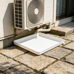 Condensopvangbak Airco - Lekbak Unit - Wateropvang Buiten - Zijdelingse Afvoer - 40x40 cm - Wit — thumbnail 3