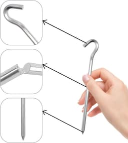 Stabiele Tent Haringen van Aluminium, 20 Stuks, Ideaal voor Camping en Buitenactiviteiten, Duurzame Grondankers en Tentaccessoires — thumbnail 3