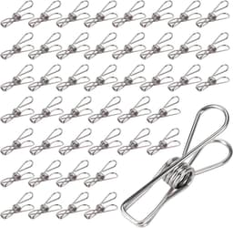 Set van 45 roestvrijstalen wasknijpers - Duurzame klemmen voor waslijn, handdoeken en kleding — thumbnail 1