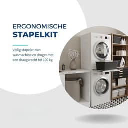 Florixa® Tussenstuk Wasmachine Droger - Stapelkit - Tussenstuk Wasmachine en Droger - Tussenstuk Wasmachine Droger Zwart - Tussenstuk Wasmachine Droger Aeg - Wit - 54cm x 60cm x 8cm — thumbnail 4