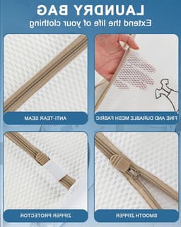 Waszakken voor Kleding, Versterkt en Duurzaam Wasnet met Rits, Bescherming voor Ondergoed, Sokken en Delicate Kleding (4 Stuks) — thumbnail 5