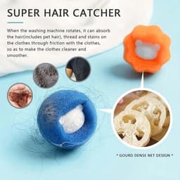 Dailygoods- Opvangballen 20 Stuks - Herbruikbare Wasballen - Dierenharen Verzamelen - Zachte Spons - Ruimtebesparend - Eenvoudig in Gebruik — thumbnail 2