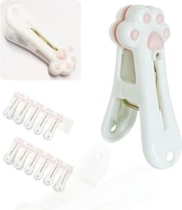 Plastic Wasknijpers - Zakclips Voedselclips - Kleding Drogen - Spoorloos Ontwerp - 5.6cm x 3.4cm - Wit — thumbnail 1