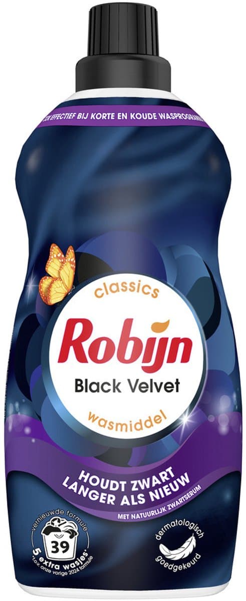 Robijn Klein & Krachtig Wasmiddel Black Velvet 39 Wasbeurten 1,19 liter — afbeelding 1