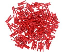Houten Mini Clips - Fotohouders Knutselclip - Decoratie Ophangen - Natuurlijk Hout - 100 Stuks - Zwart