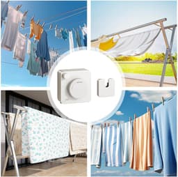 Intrekbare Waslijn - Uittrekbare Drooglijn - Was Drogen - Voorkomt Doorzakken - 48 Meter - Wit — thumbnail 5