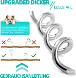 Aanlegblok Hond - Hondenlijn Grondanker - Veilig Beveiligen - Roestvrij Staal - 9 Meter Lengte - Blauw — thumbnail 5