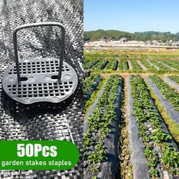 Grondankers, 50 stuks, roestbestendig, voor tuinvlies, solide anker, voor kunstgras, kunstgras, 40 x 200 mm, stabiel en onzichtbaar in de grond/gazon, inclusief 50 sluitringen — thumbnail 3