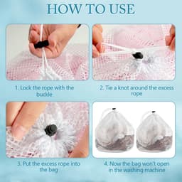 Set van 2 wasnetzakken met trekkoord voor kleding, lingerie en sokken - Ideaal voor wasmachine en reizen (11.8"x15.8"/15.8"x19.7") — thumbnail 4