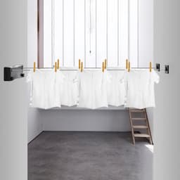 Verstelbare Waslijn voor Binnen en Buiten - Dubbele Touw van 5,2 Meter - Stevige Wandmontage voor Efficiënt Droogproces — thumbnail 2