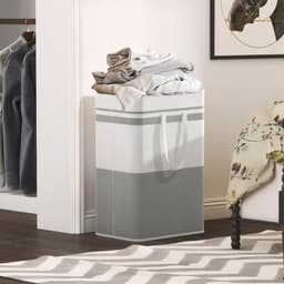 75 liter, waterdichte, opvouwbare wasverzamelaar met handvat, voor kleding, speelgoed in slaapzaal en het gezin, blauw — thumbnail 2