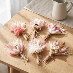 Gedroogde bloemen, roze, mini, tafeldecoratie voor bruiloften — thumbnail 3