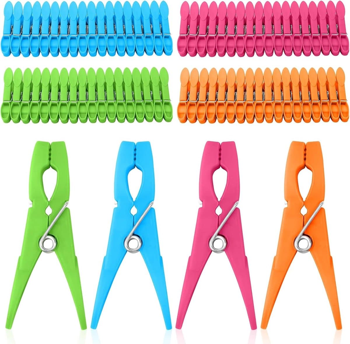 Kleurige en Sterke Plastic Wasknijpers - 72 Stuks, Weerbestendig en Duurzaam voor Buitengebruik — afbeelding 1