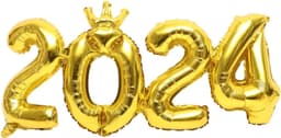 1set Ballonset Aluminiumfolie Ballonnen Voor Nieuwjaars Afstudeerfeesten Decoratieve Ballonnen Voor Verjaardagen Feestjes Gouden Metallic Ontwerp — thumbnail 1