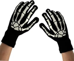 Volwassenen kinderen skelet bot handschoenen gloeien in de donkere volledige vinger handschoenen voor Halloween — thumbnail 3