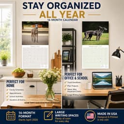 2022 2023 Greyhound-kalender - Hondenras maandelijkse muurkalender - 12 x 24 open - dik niet-ontluikbaar papier - cadeau - Academische lerarenplannerkalender organiseren en plannen - Made in USA — thumbnail 3