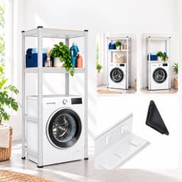 Wasmachine rek - 150 x 70 x 40 cm - wit — thumbnail 2