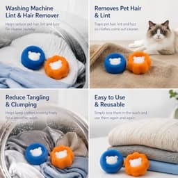 Elzusha - Set van 8 Herbruikbare Anti-Haar Ballen voor Wasmachine — thumbnail 3