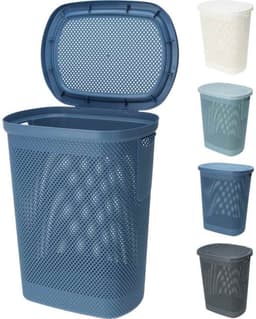 Wasmand met deksel, 60 l, beige — thumbnail 3
