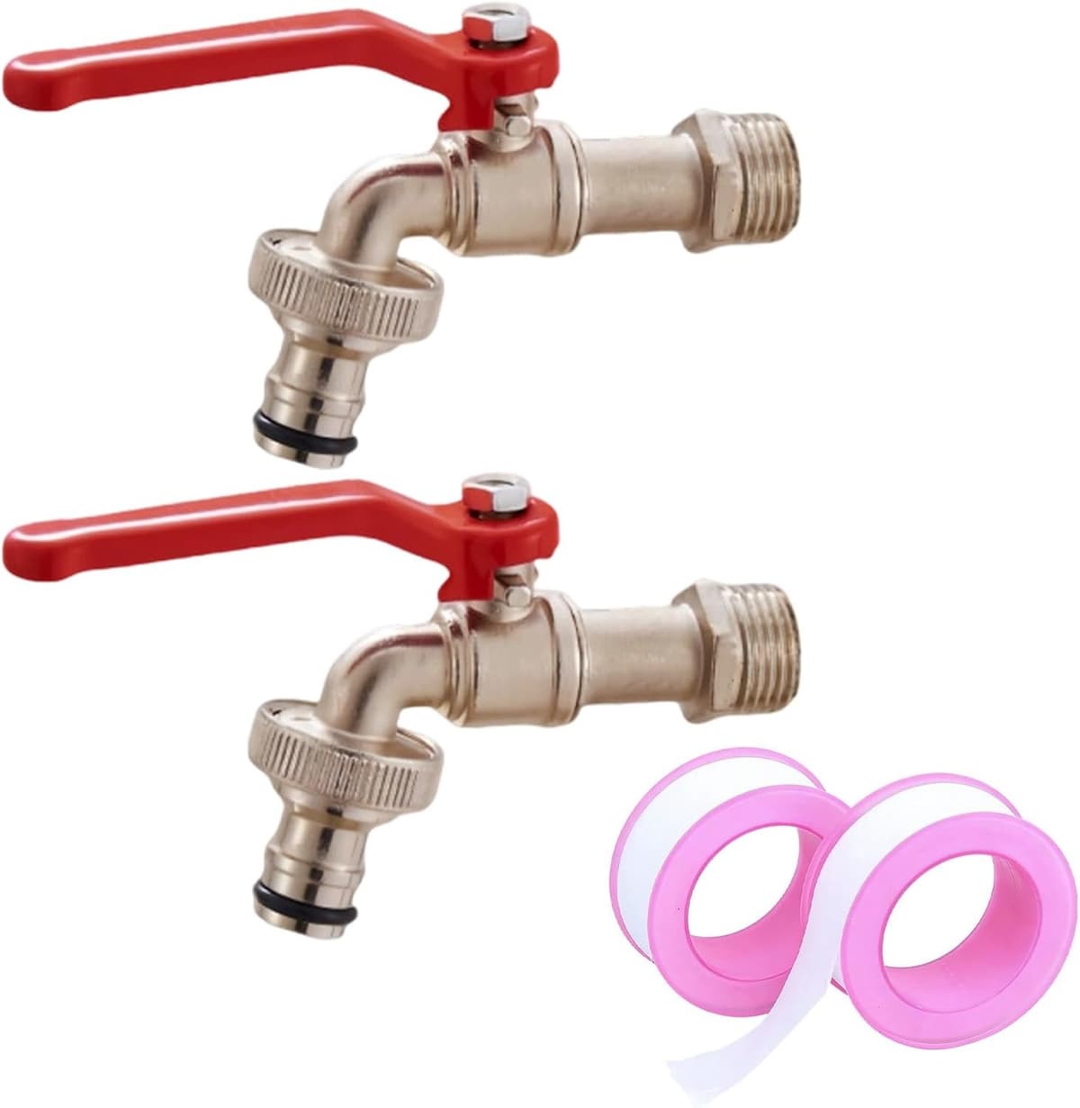 2 Waterkranen 1/2 inch, voor tuin, wasmachine en regenton — afbeelding 1