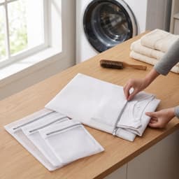 Duurzame Waszakken Set van 3 - Ademende Mesh Wasnetten met Rits 50x40cm voor Kledingbescherming, Antiklit en Reisopslag — thumbnail 4