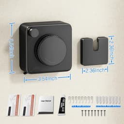 Waslijn-waslijn uittrekbaar 5.5m--waslijn buiten-Waslijn aan de muur voor in de wasruimte - Maximale belasting 44 lbs-Waslijn uittrekbaar zwart - 9*4cm — thumbnail 5