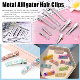200x Metalen Krokodillenspeldjes 3,2 cm - Platte Haarclips voor Haarstyling & DIY Accessoires — thumbnail 3